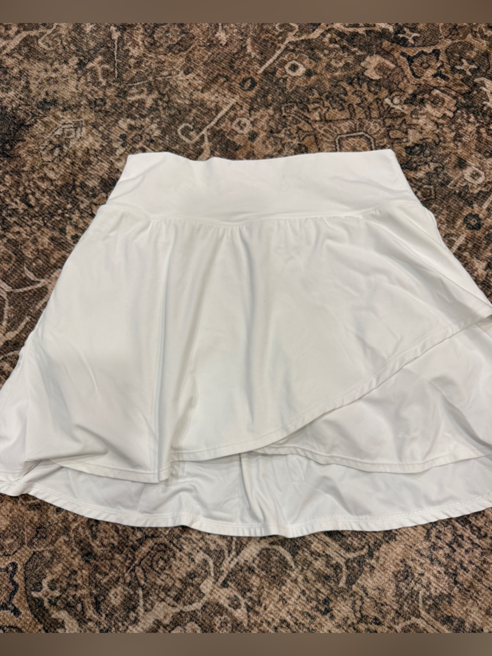 JoyLab White Ruffle Hem Tennis Skort with Built-In Shorts Size S